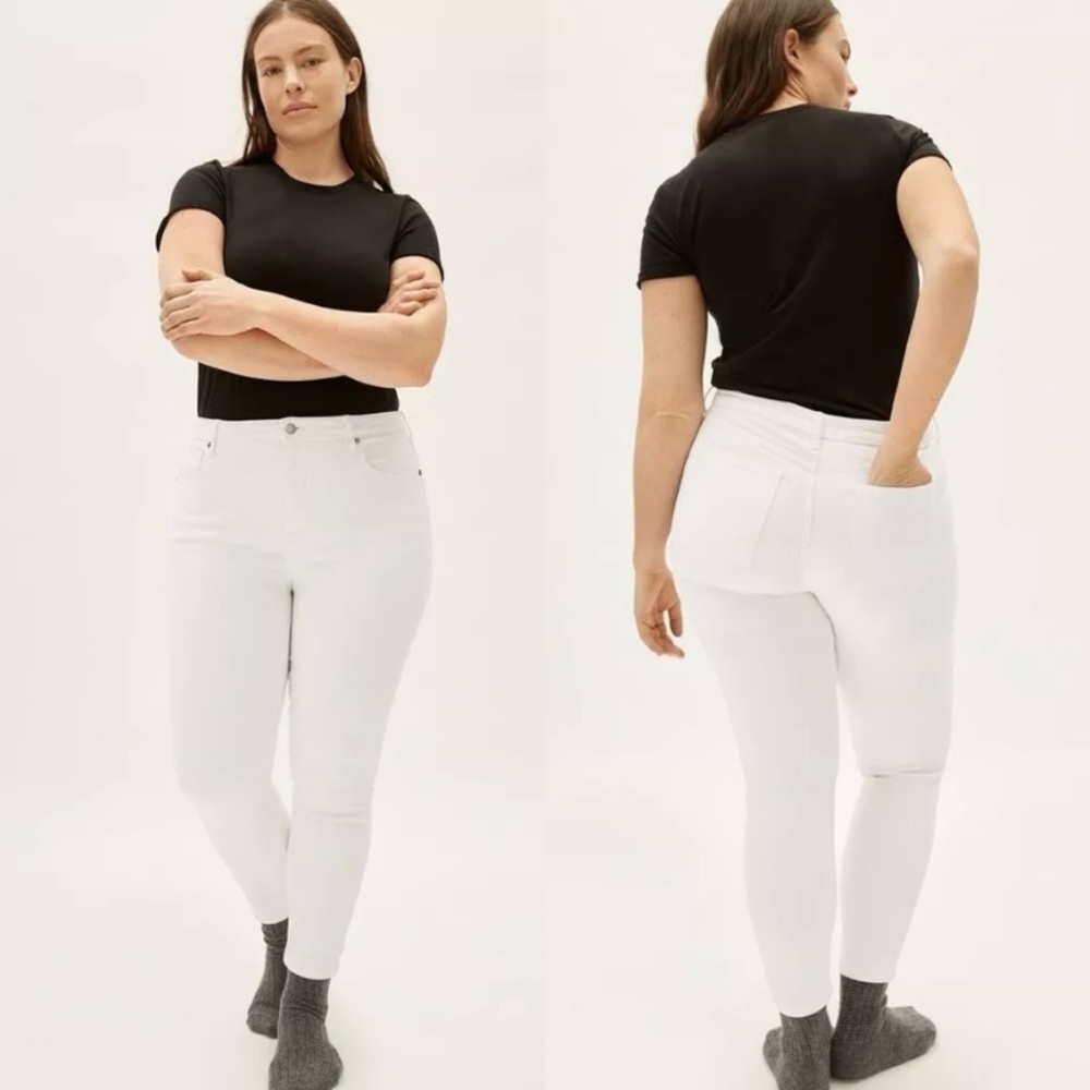 Everlane Curvy High Rise Skinny Jeans Size 27 White Stretch Denim Minimalist